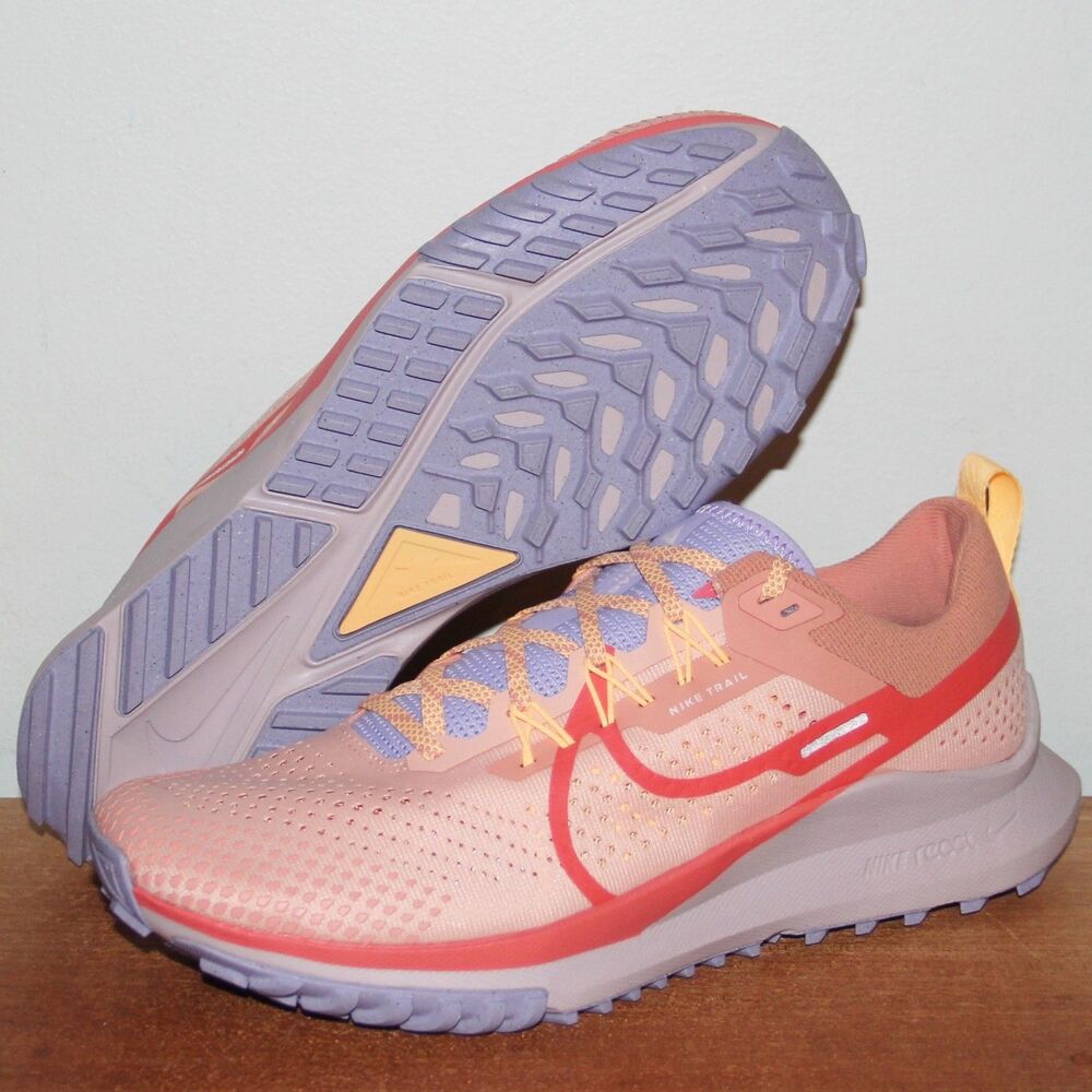 Nike React Pegasus Trail 4 Running Womens 10 Arctic Orange Purple